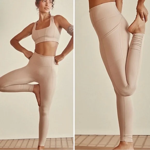 Free People Movement Ruched Ankle Legging in Clay NWOT - Picture 2 of 7